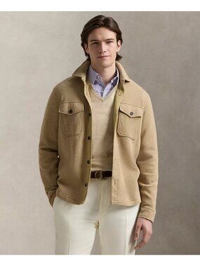 NWT Polo Ralph Lauren Double Knit Mesh Shirt Jacket Classics Brown Mens Size XL